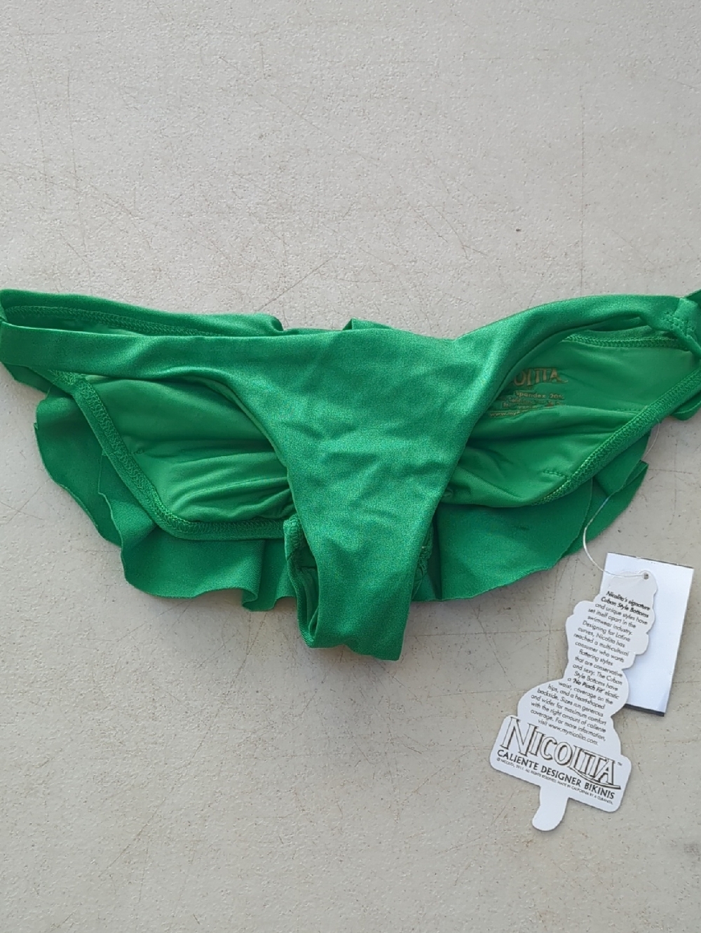 Nicolita Green Ruffle Bikini Bottom